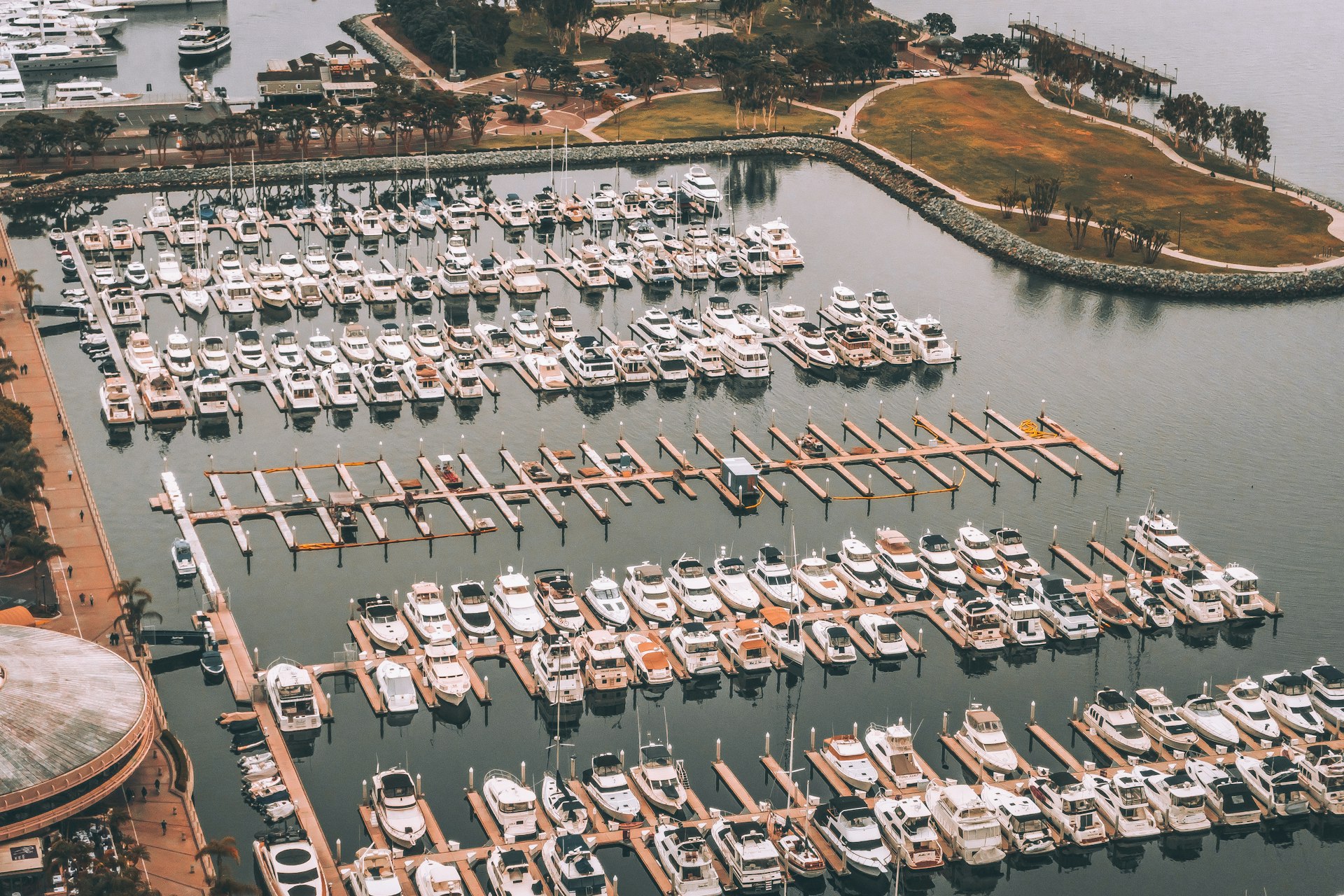 Yachts docked at a South Florida waterfront marina